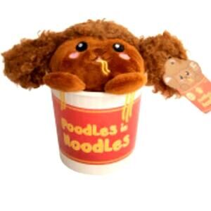 Poodles In Noodles Plush Dog Stuffed Animal Toy Brown 7" New Novelty Toys